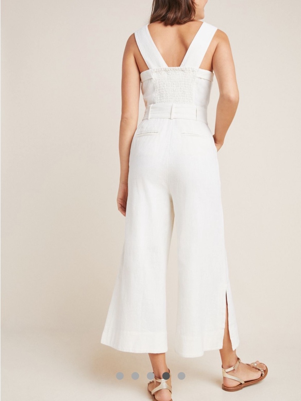 Anthropologie Cape Cod Cream Ivory Jumpsuit - Size 8 - EUC - Picture 4 of 10